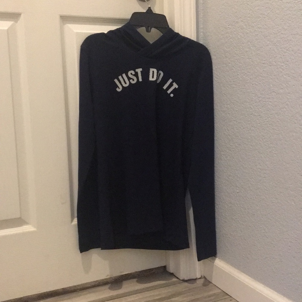 NIKE LONG SLEEVE DARK BLUE HOODIE